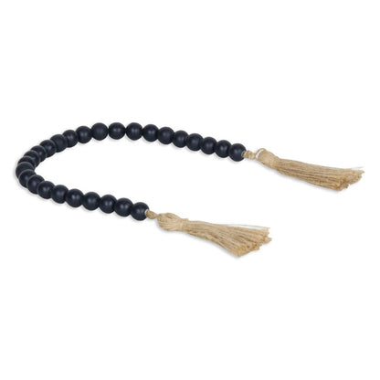 24" Dark Blue Wood Hand Painted Decorative Tassel HomeRoots