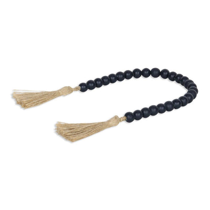 24" Dark Blue Wood Hand Painted Decorative Tassel HomeRoots