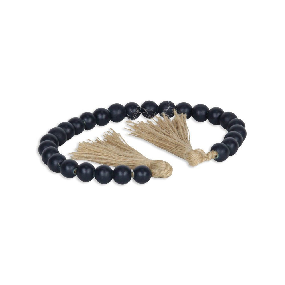 24" Dark Blue Wood Hand Painted Decorative Tassel HomeRoots
