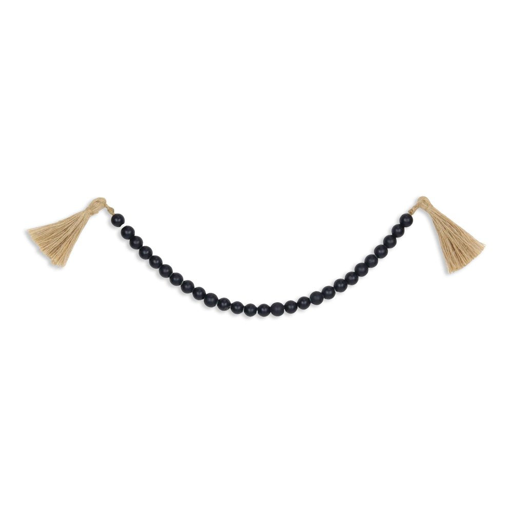 24" Dark Blue Wood Hand Painted Decorative Tassel HomeRoots