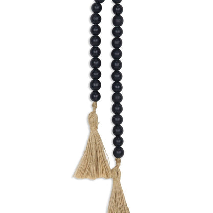 24" Dark Blue Wood Hand Painted Decorative Tassel HomeRoots