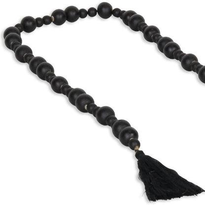 42" Black Wood Hand Painted Decorative Tassel HomeRoots