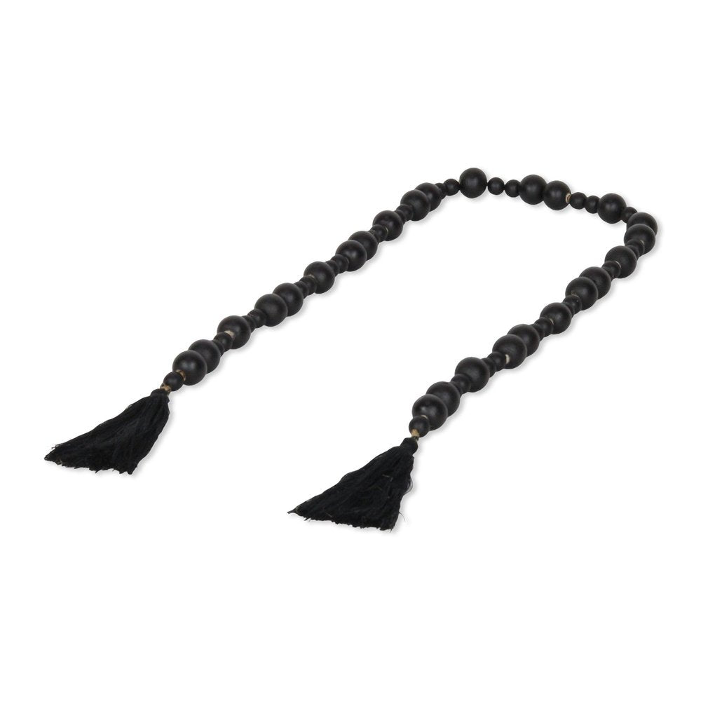 42" Black Wood Hand Painted Decorative Tassel HomeRoots