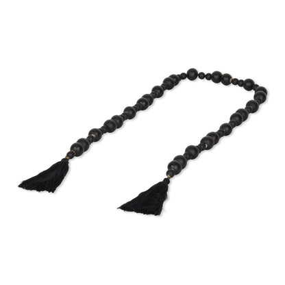42" Black Wood Hand Painted Decorative Tassel HomeRoots