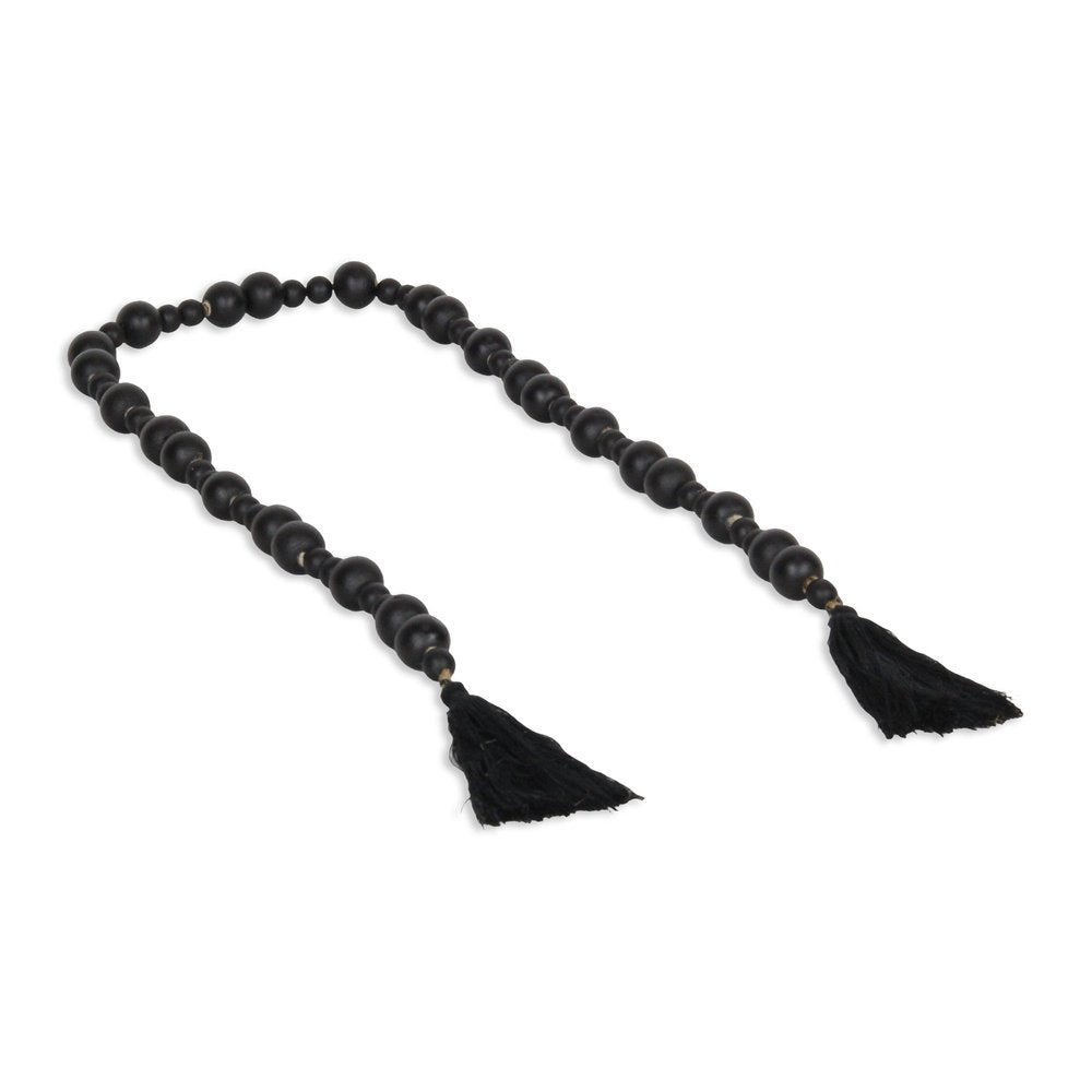 42" Black Wood Hand Painted Decorative Tassel HomeRoots