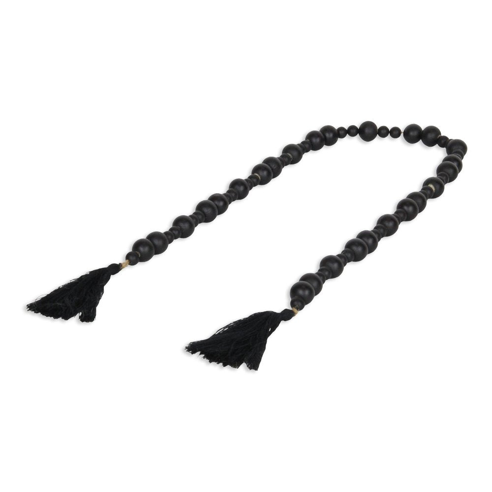 42" Black Wood Hand Painted Decorative Tassel HomeRoots