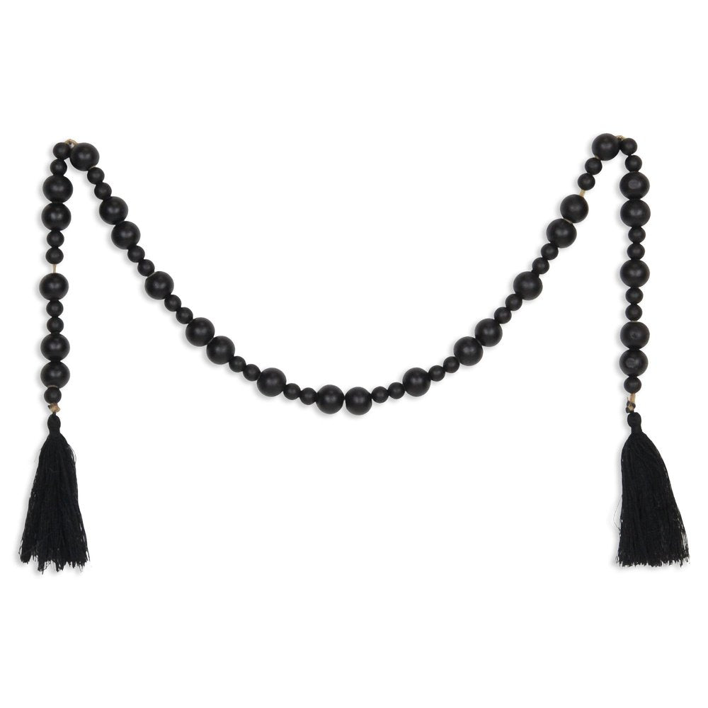 42" Black Wood Hand Painted Decorative Tassel HomeRoots