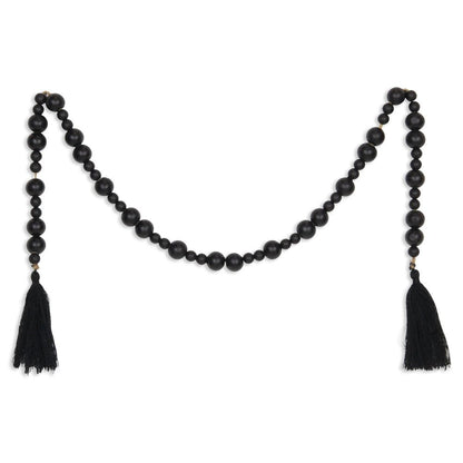 42" Black Wood Hand Painted Decorative Tassel HomeRoots