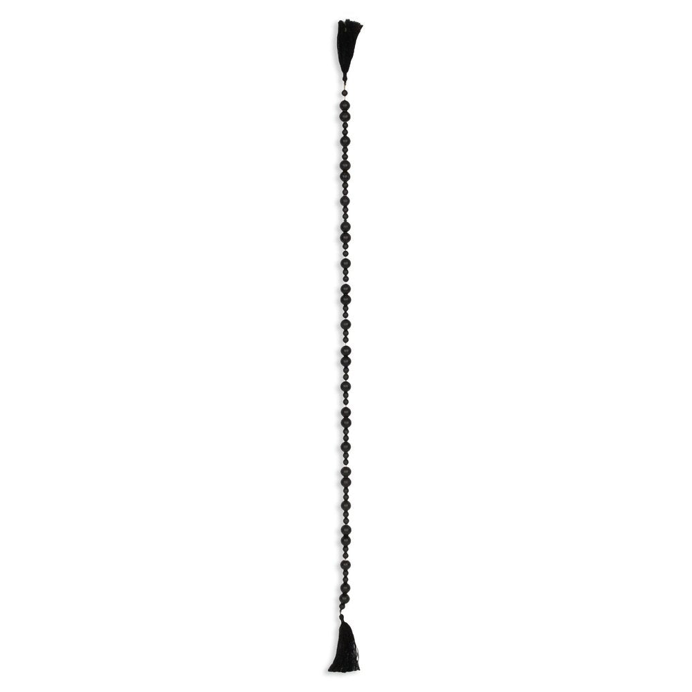 42" Black Wood Hand Painted Decorative Tassel HomeRoots