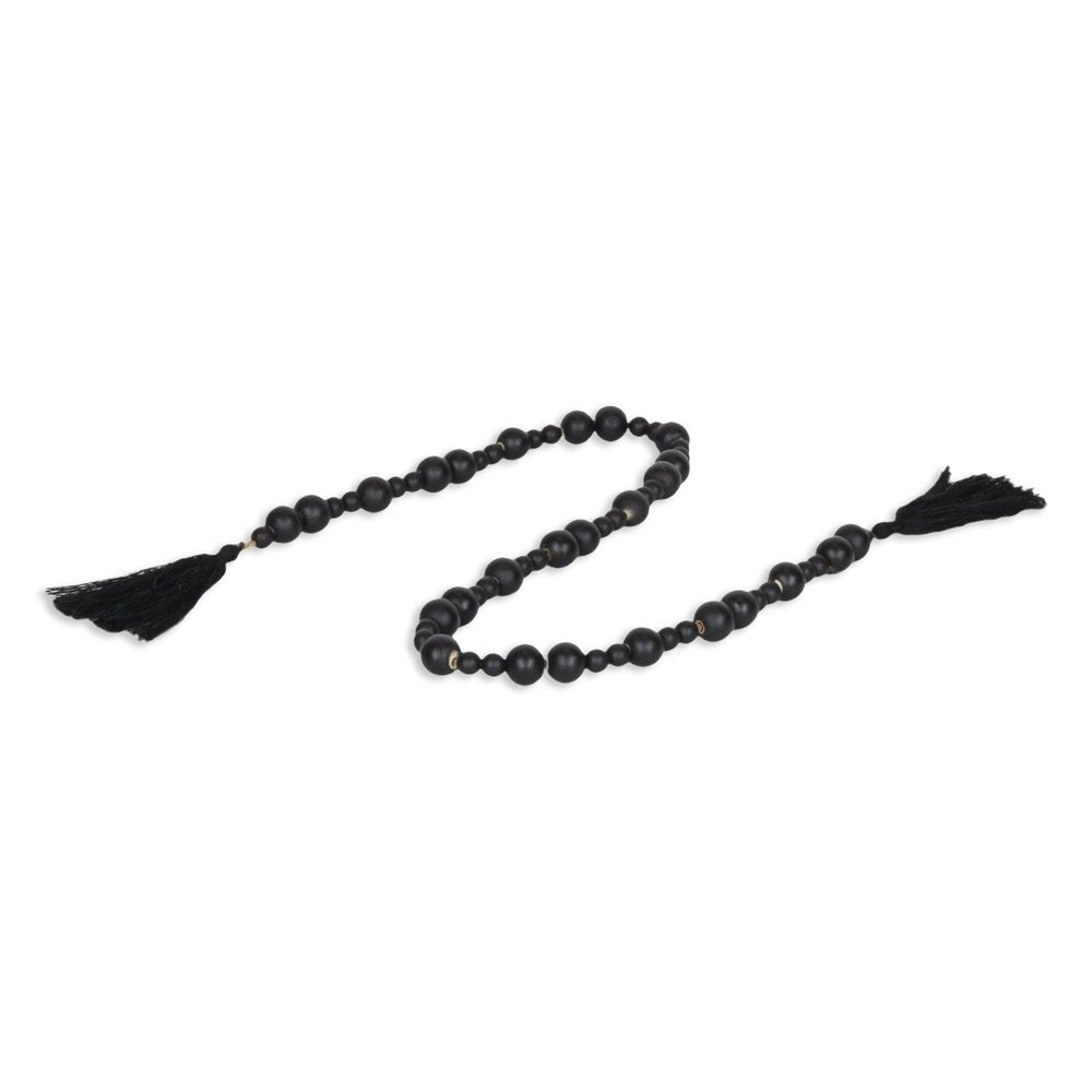 42" Black Wood Hand Painted Decorative Tassel HomeRoots