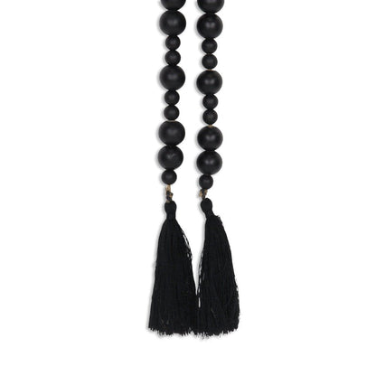 42" Black Wood Hand Painted Decorative Tassel HomeRoots