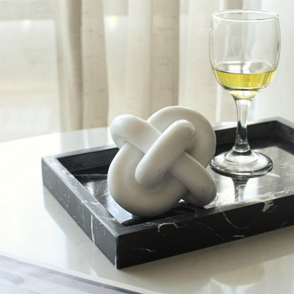 5" White Resin Knot Tabletop Sculpture HomeRoots