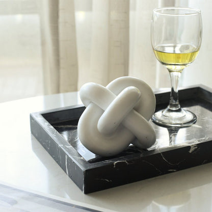 5" White Resin Knot Tabletop Sculpture HomeRoots