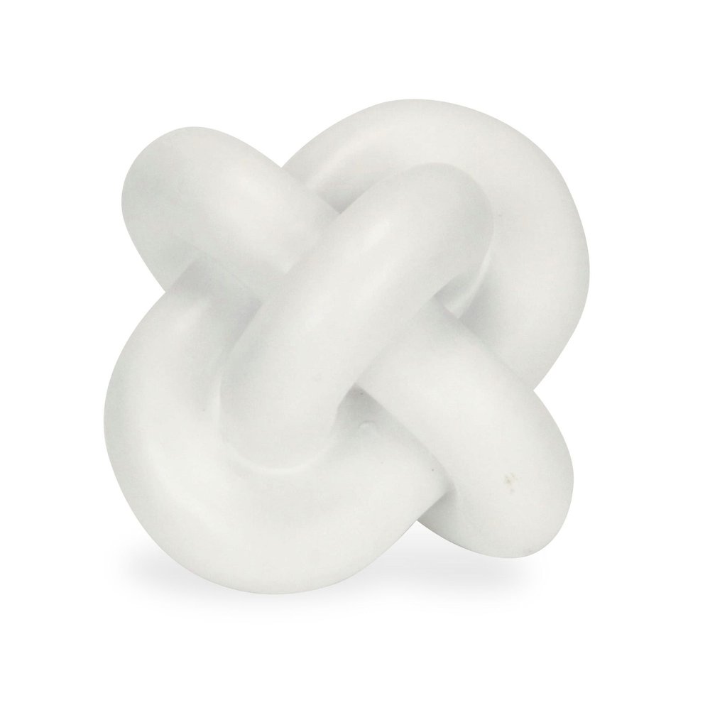 5" White Resin Knot Tabletop Sculpture HomeRoots