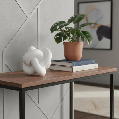 5" White Resin Knot Tabletop Sculpture HomeRoots