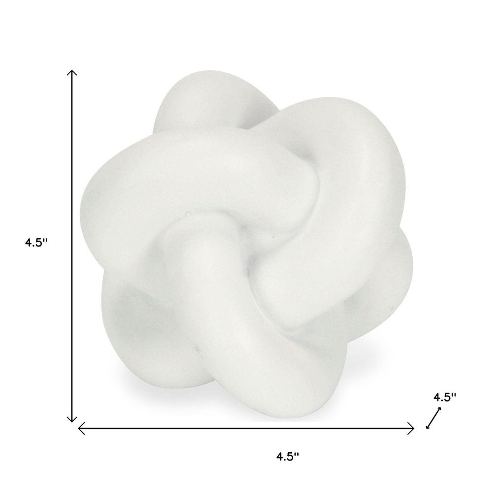 5" White Resin Knot Tabletop Sculpture HomeRoots