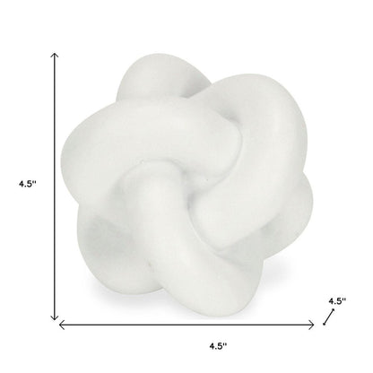 5" White Resin Knot Tabletop Sculpture HomeRoots