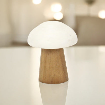5" Brown And White Wood Hand Painted Tabletop Sculpture HomeRoots