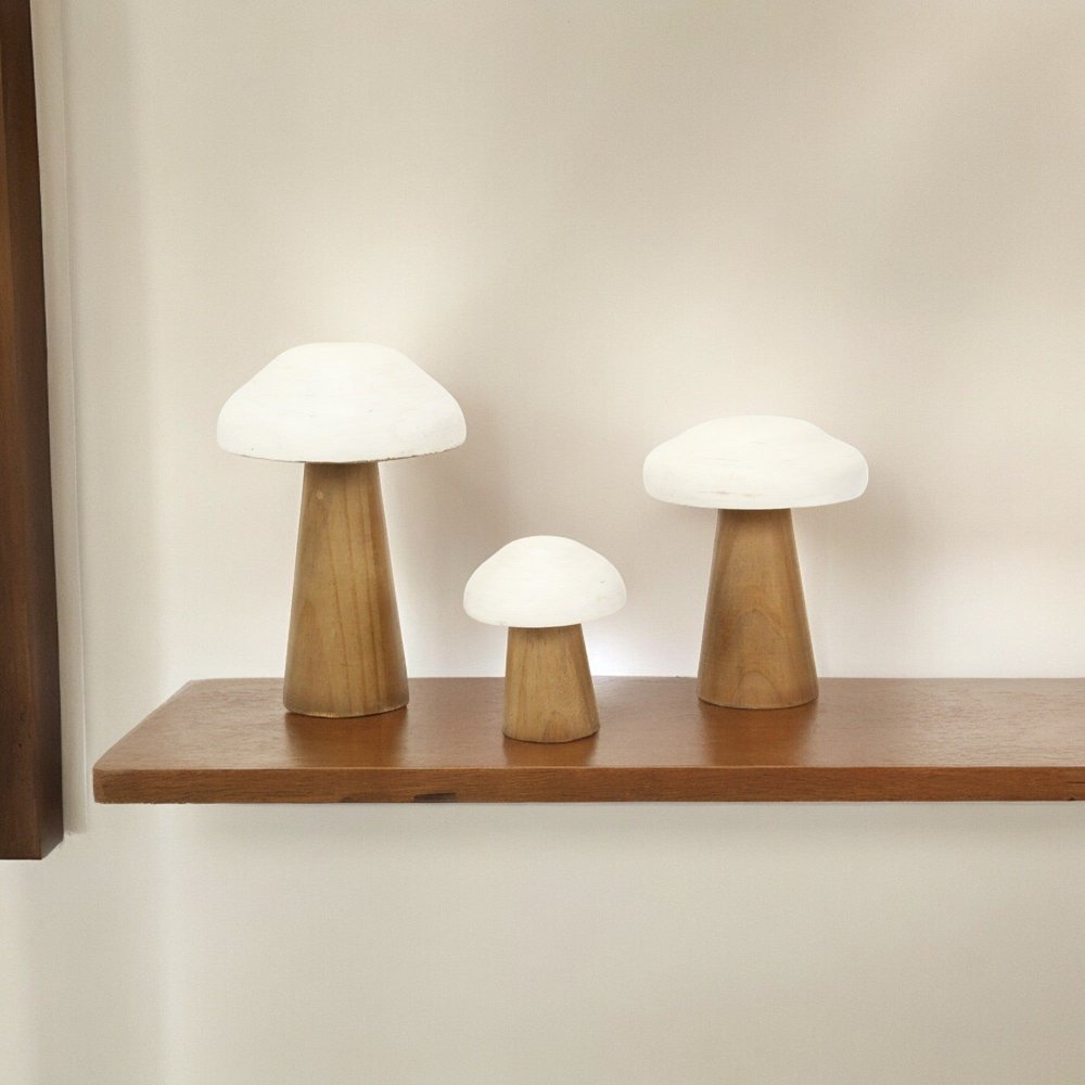5" Brown And White Wood Hand Painted Tabletop Sculpture HomeRoots