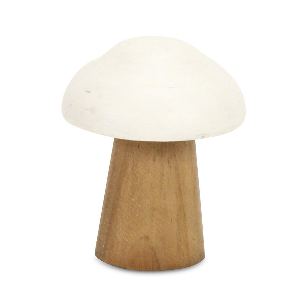5" Brown And White Wood Hand Painted Tabletop Sculpture HomeRoots