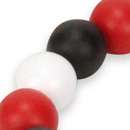 40" Black Red And White Wood Hand Painted Decorative Tassel HomeRoots