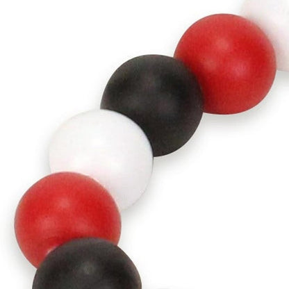 40" Black Red And White Wood Hand Painted Decorative Tassel HomeRoots