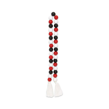 40" Black Red And White Wood Hand Painted Decorative Tassel HomeRoots