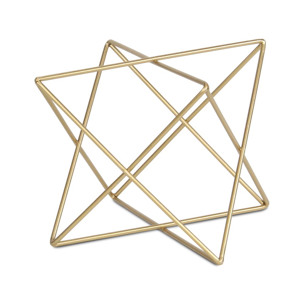 7" Gold Metal Open Geometric Tabletop Sculpture HomeRoots