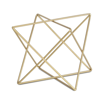 7" Gold Metal Open Geometric Tabletop Sculpture HomeRoots