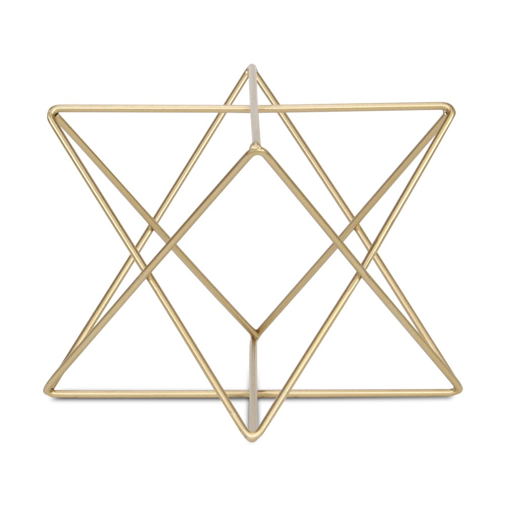 7" Gold Metal Open Geometric Tabletop Sculpture HomeRoots