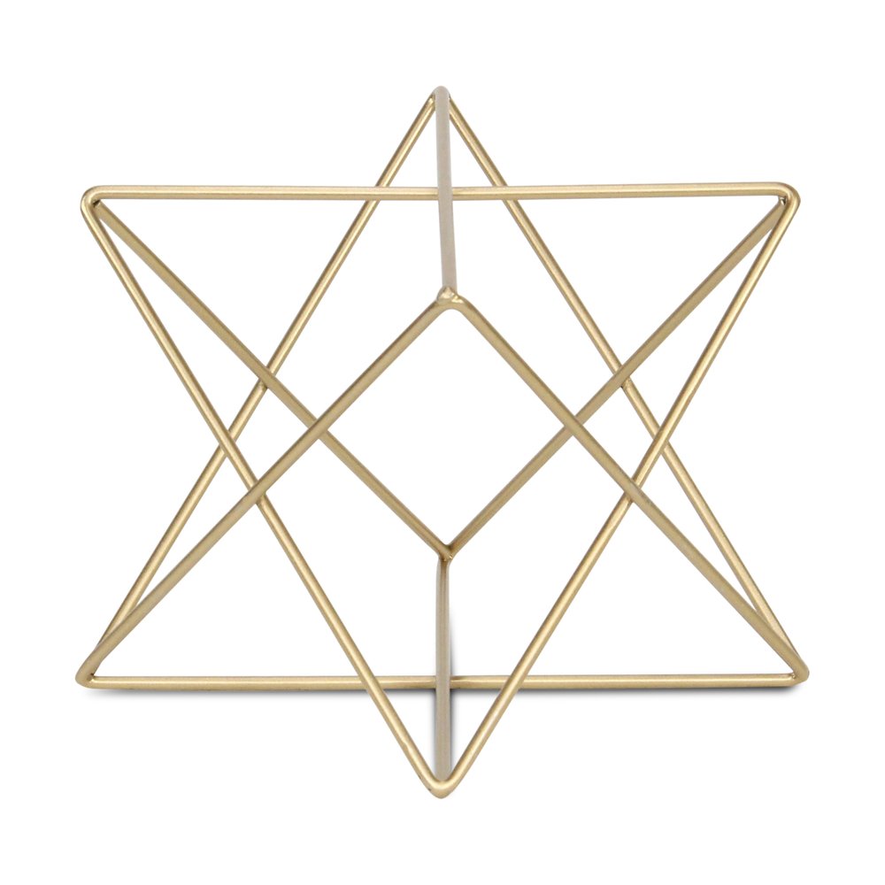 7" Gold Metal Open Geometric Tabletop Sculpture HomeRoots
