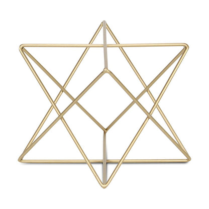 7" Gold Metal Open Geometric Tabletop Sculpture HomeRoots