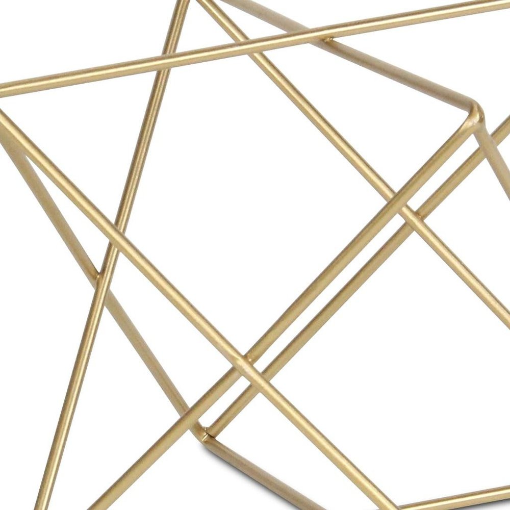 7" Gold Metal Open Geometric Tabletop Sculpture HomeRoots