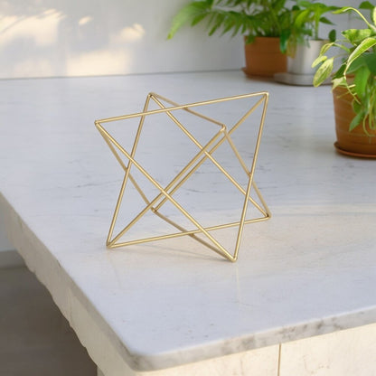 7" Gold Metal Open Geometric Tabletop Sculpture HomeRoots