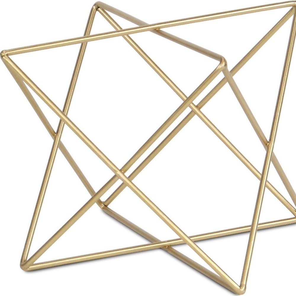 7" Gold Metal Open Geometric Tabletop Sculpture HomeRoots