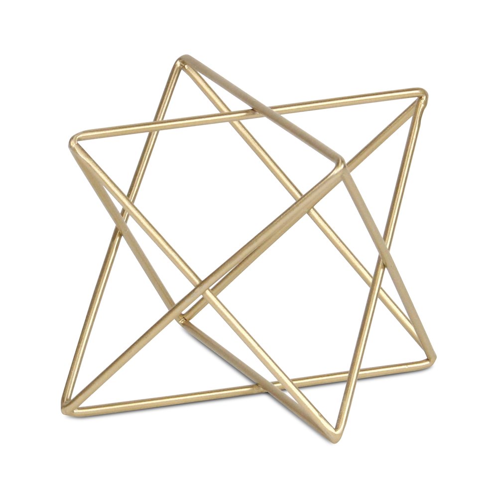 6" Gold Metal Open Geometric Tabletop Sculpture HomeRoots