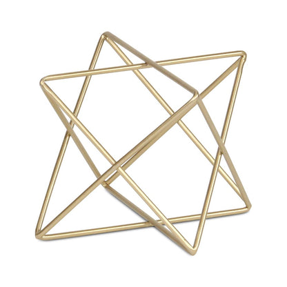 6" Gold Metal Open Geometric Tabletop Sculpture HomeRoots
