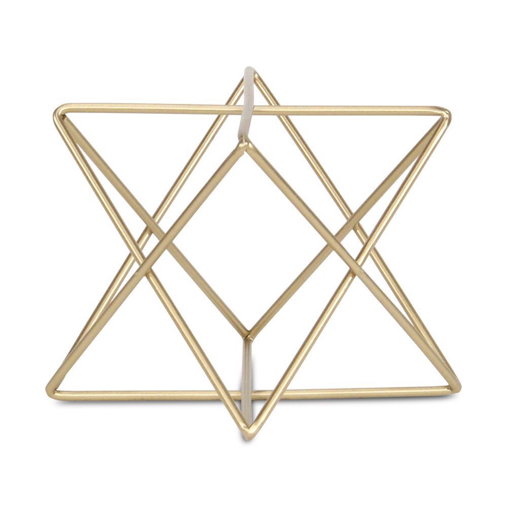 6" Gold Metal Open Geometric Tabletop Sculpture HomeRoots