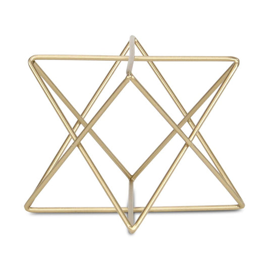 6" Gold Metal Open Geometric Tabletop Sculpture HomeRoots