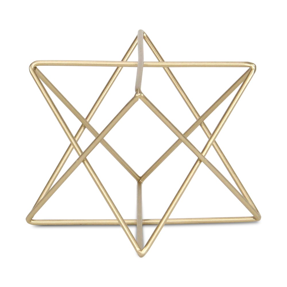 6" Gold Metal Open Geometric Tabletop Sculpture HomeRoots