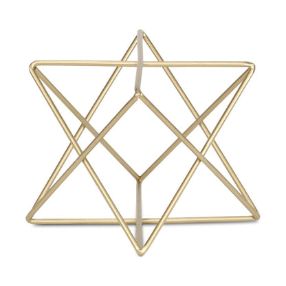 6" Gold Metal Open Geometric Tabletop Sculpture HomeRoots