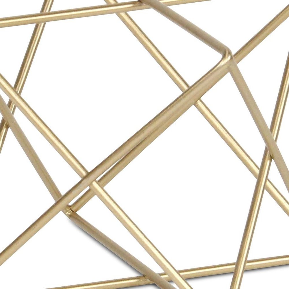 6" Gold Metal Open Geometric Tabletop Sculpture HomeRoots