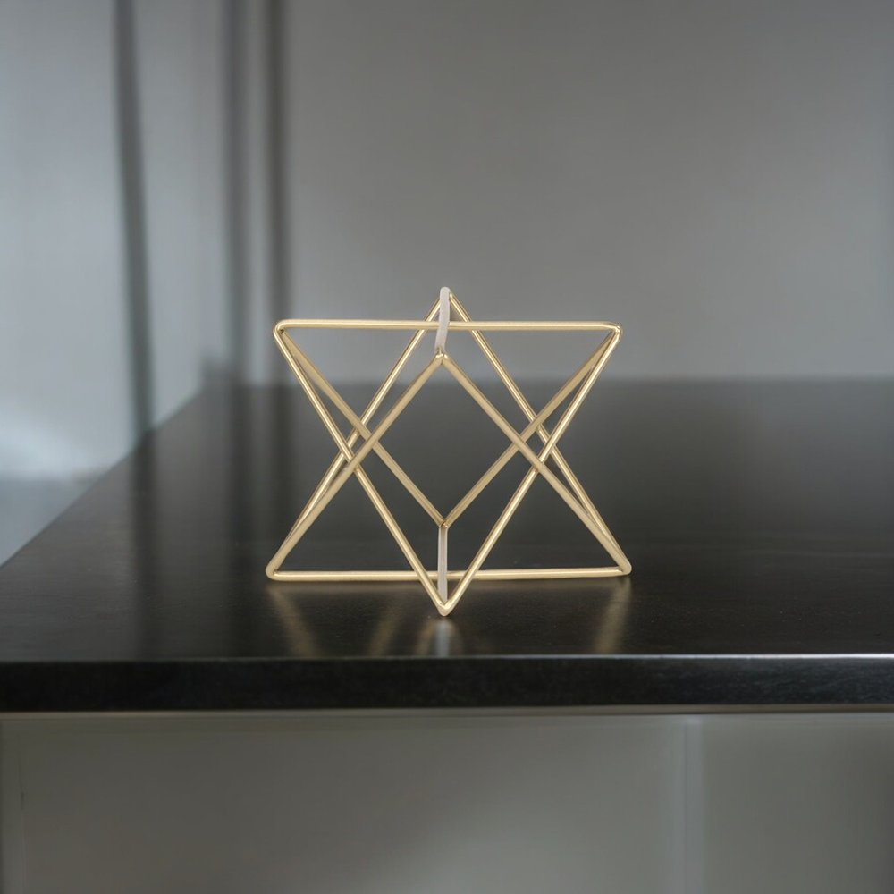 6" Gold Metal Open Geometric Tabletop Sculpture HomeRoots