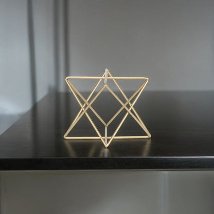 6" Gold Metal Open Geometric Tabletop Sculpture HomeRoots