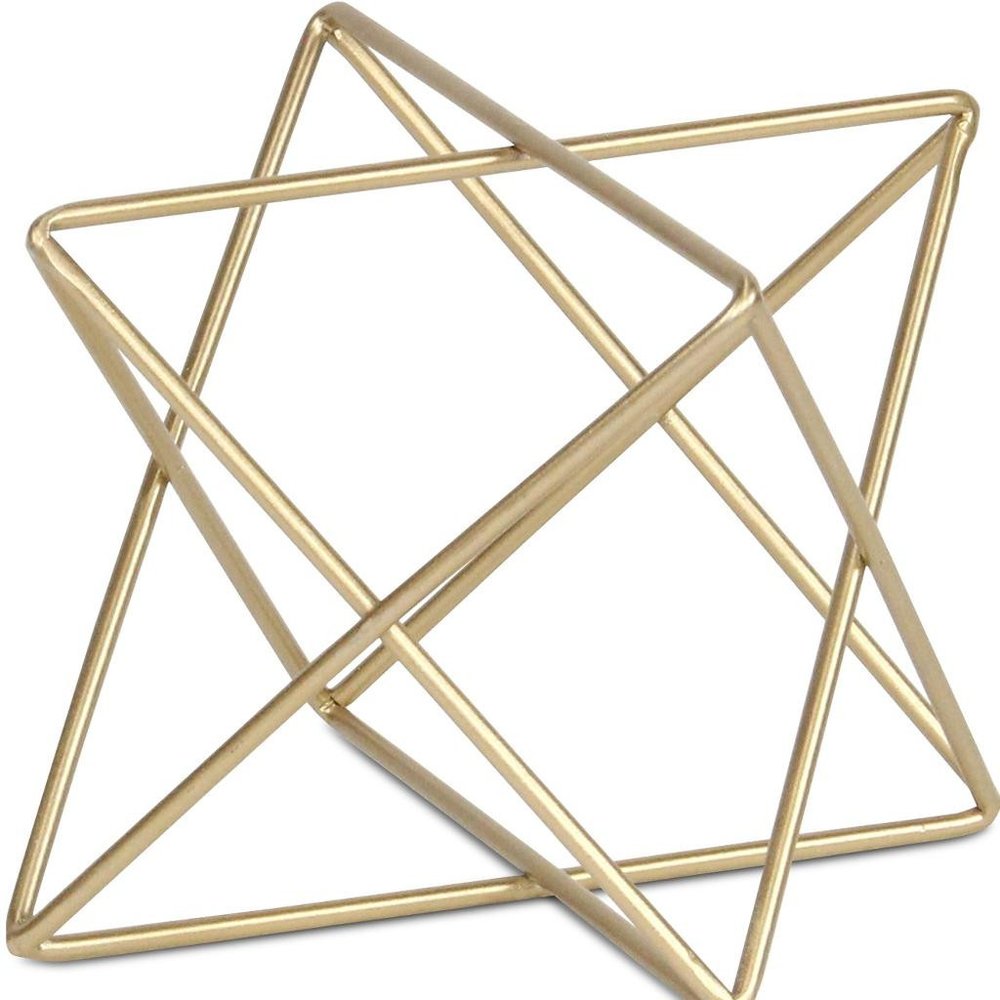 6" Gold Metal Open Geometric Tabletop Sculpture HomeRoots