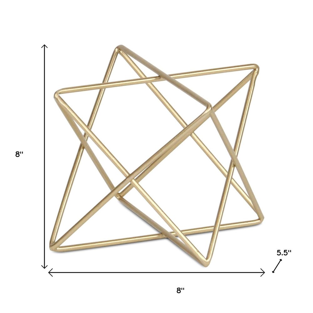 6" Gold Metal Open Geometric Tabletop Sculpture HomeRoots
