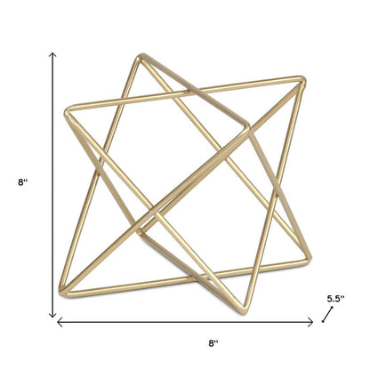 6" Gold Metal Open Geometric Tabletop Sculpture HomeRoots