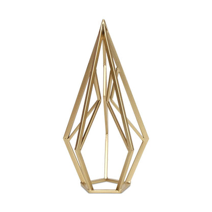 14" Gold Metal Open Geometric Tabletop Sculpture HomeRoots