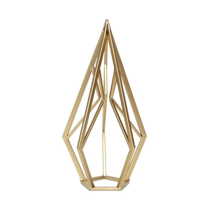 14" Gold Metal Open Geometric Tabletop Sculpture HomeRoots