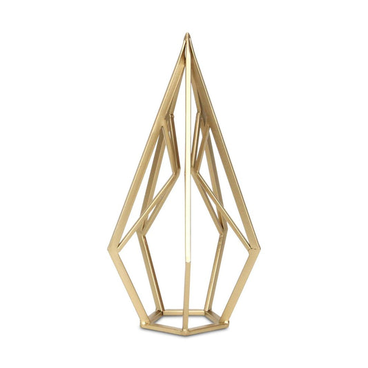 14" Gold Metal Open Geometric Tabletop Sculpture HomeRoots